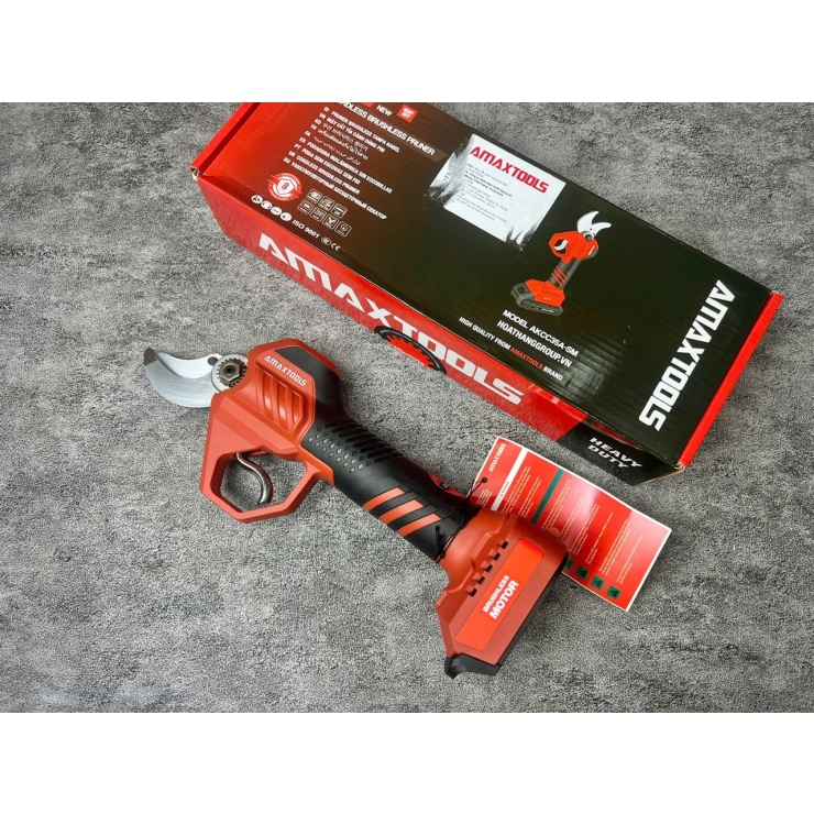 Kéo cắt cành 35mm Pin 21V Amaxtools AKCC35A-SM Brushless