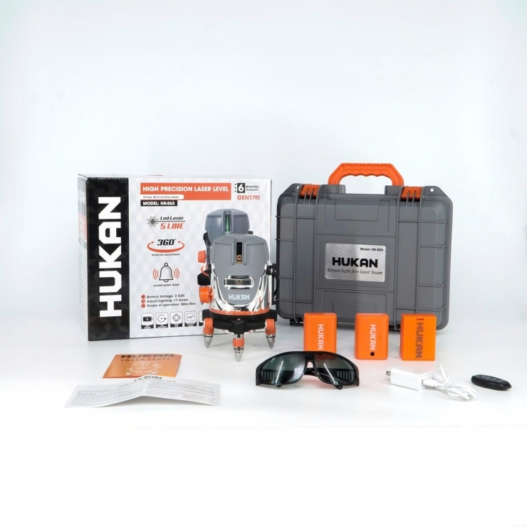 Máy cân bằng Laser 5 tia xanh Hukan HK-E63