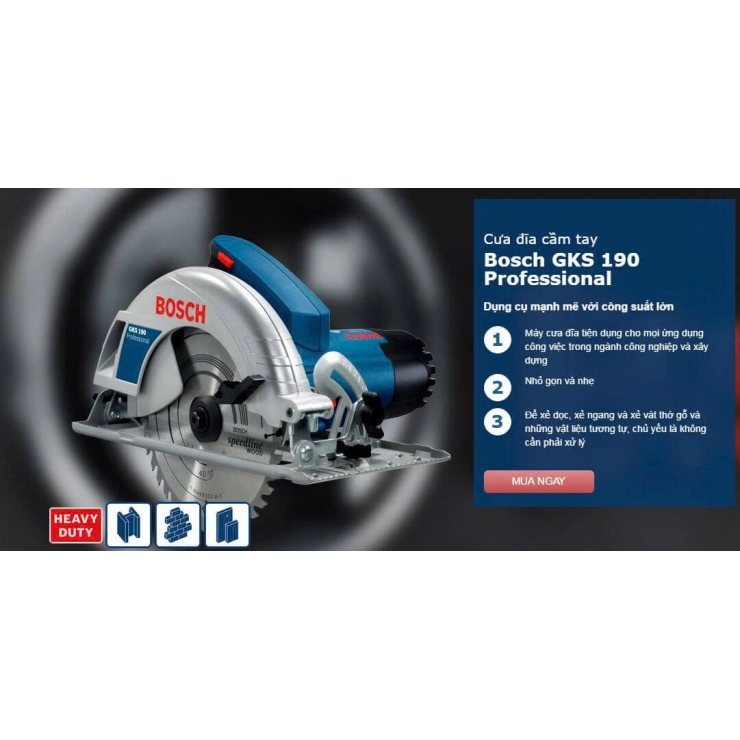 Máy cưa đĩa 1400W Bosch GKS 190 Professional