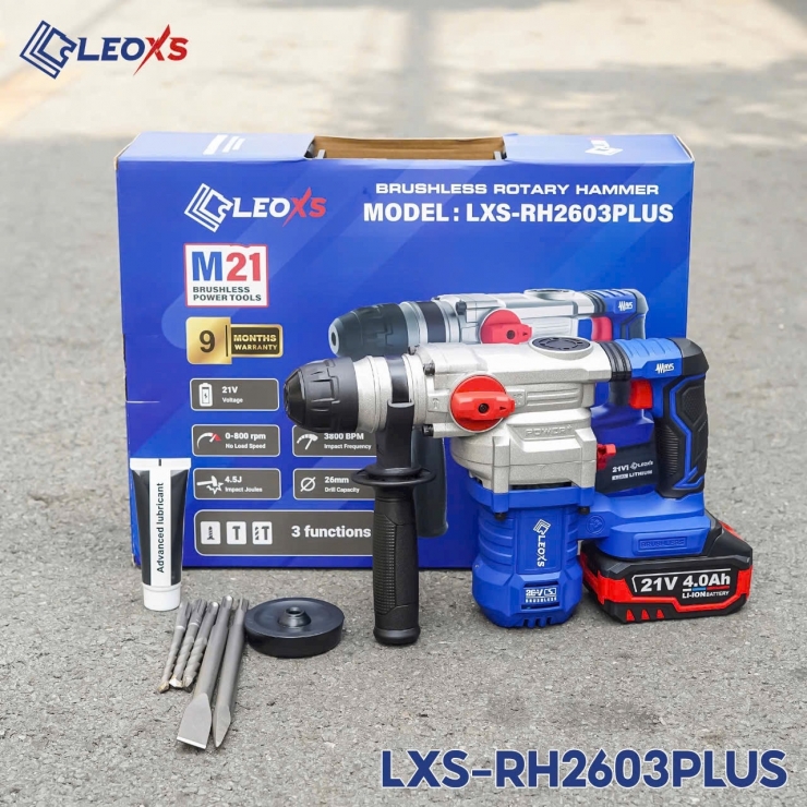 Máy khoan đục Pin 21V LEOxs LXS-RH2603Plus  dòng Hammer