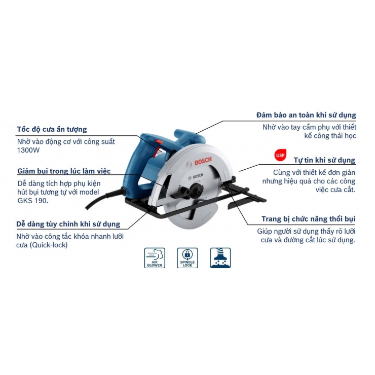 Máy cưa đĩa 184mm Bosch GKS 130 Professional