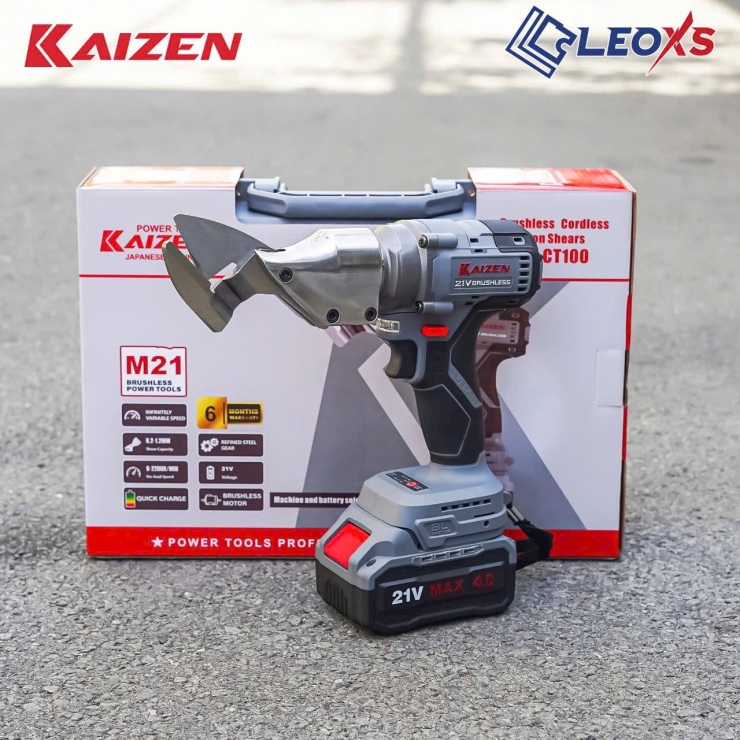 Kéo cắt tôn 1.2mm Pin 21V Kaizen KZ-CT120 Brushless