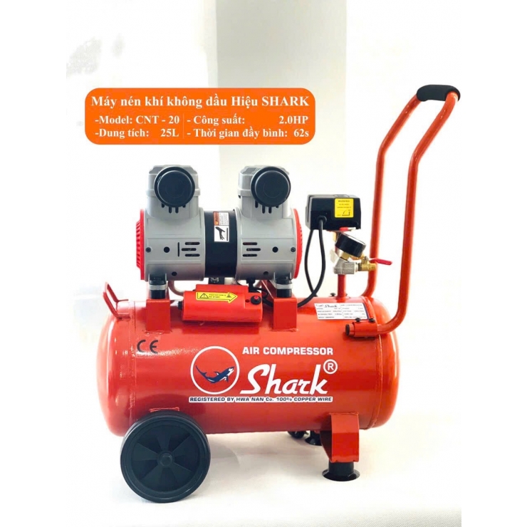 Máy nén khí không dầu 25 lít Shark CNT-20