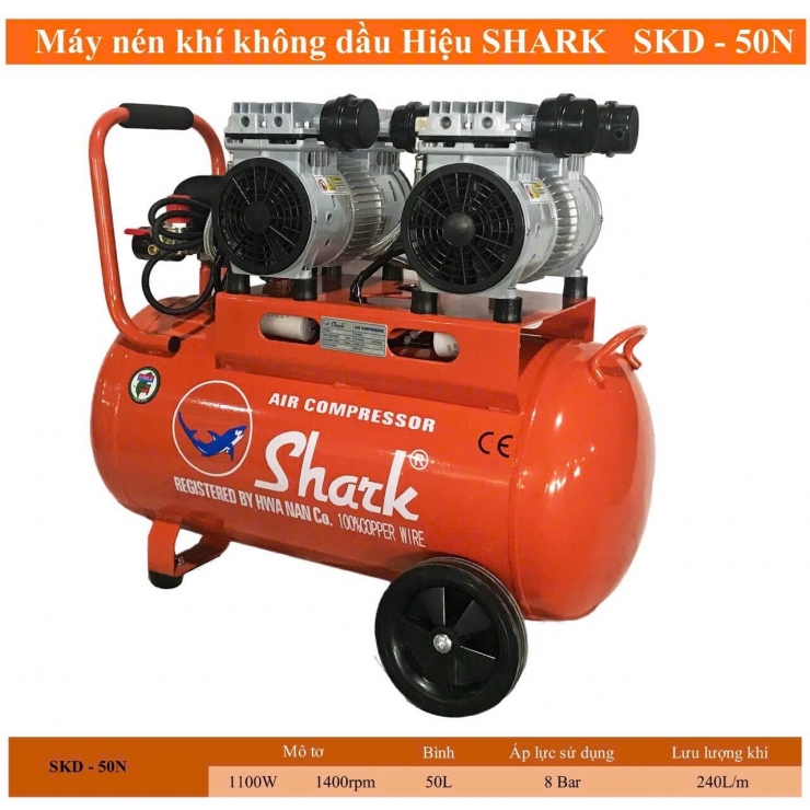 Máy nén khí không dầu 50 lít Shark SKD-50N