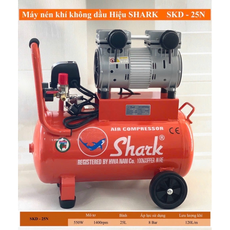 Máy nén khí không dầu 25 lít Shark SKD-25N