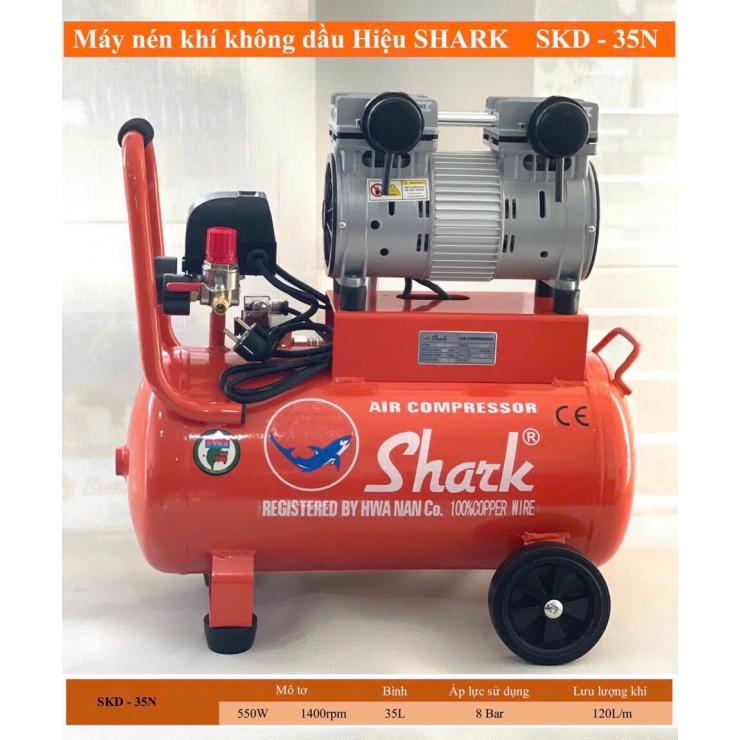 Máy nén khí không dầu 35 lít Shark SKD-35N