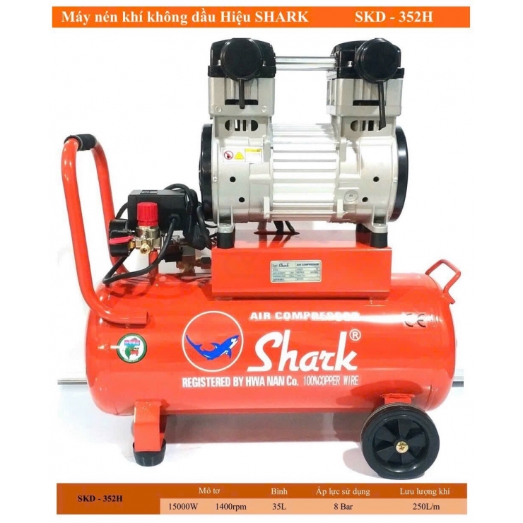 Máy nén khí không dầu 35 lít Shark SKD-352H