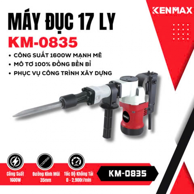 Máy đục bê tông 17mm Kenmax KM-0835 1600W