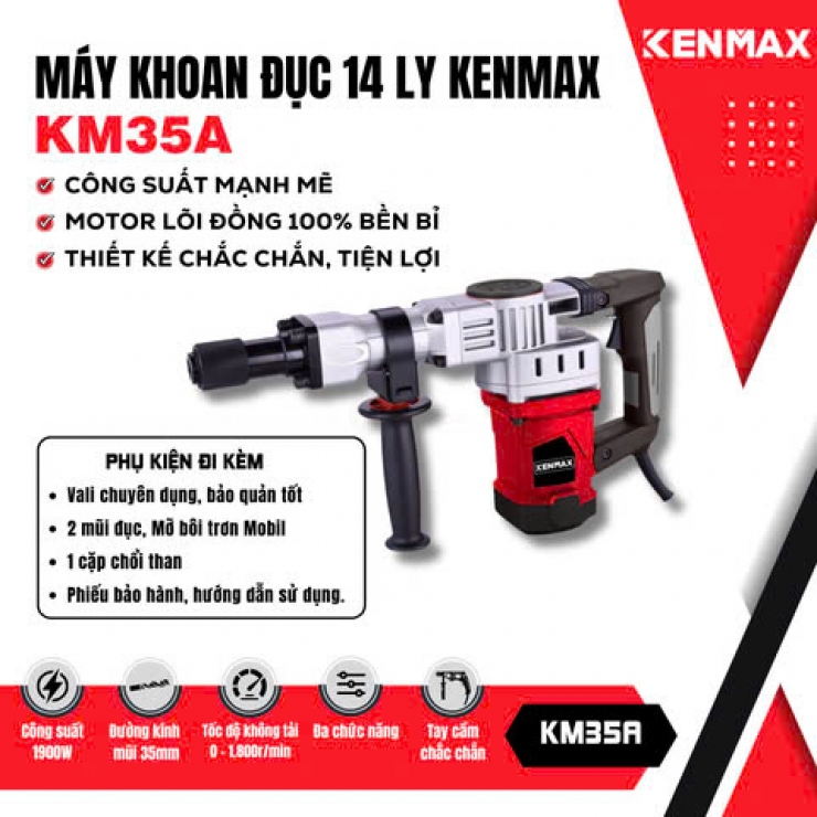 Máy đục bê tông 17mm Kenmax KM-35A 1900W