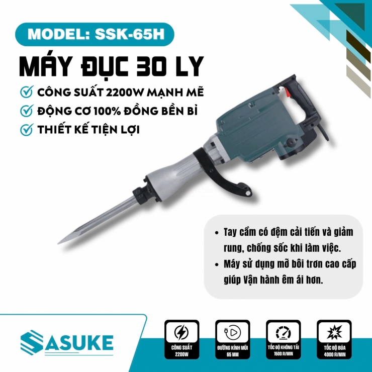 Máy đục 30mm Sasuke SSK-65H 2200W