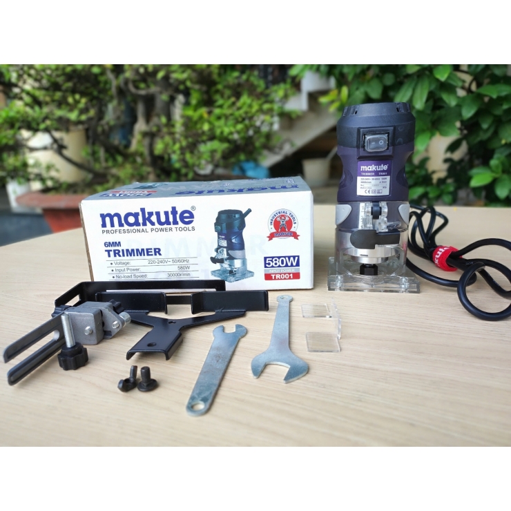 Máy phay gỗ, alu 6mm Makute TR001 580W