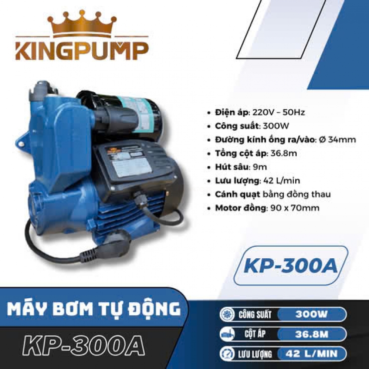 Máy bơm tăng áp điện tử 300W KINGPUMP KP-300A