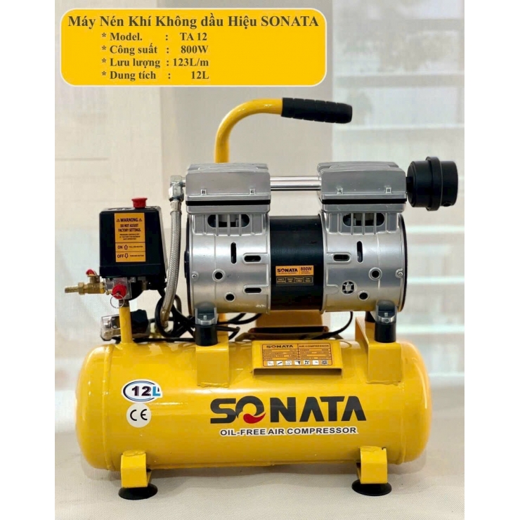 Máy nén khí không dầu 12 lít Sonata TA12 800W