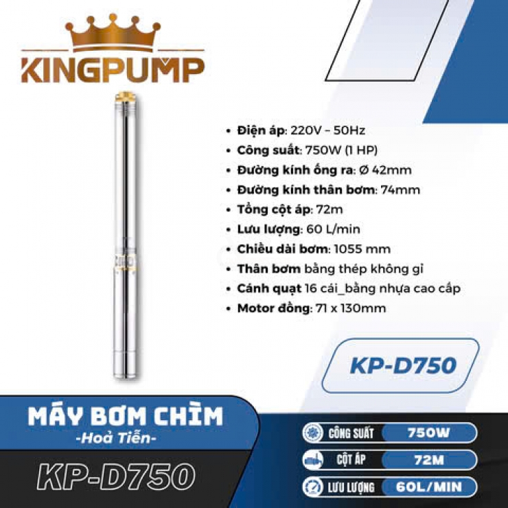 Máy bơm hoả tiễn 0.75kW Kingpump KP-D750