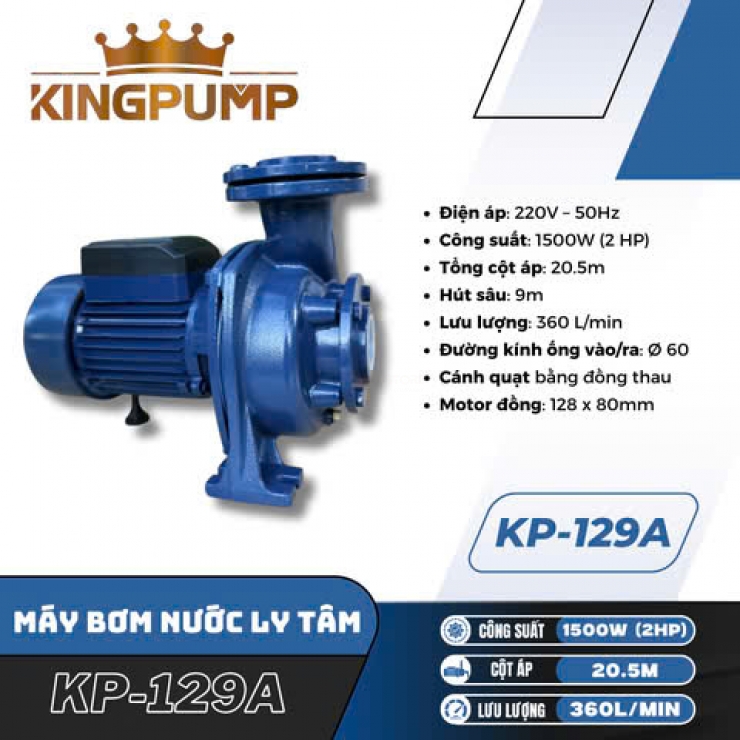Máy bơm nước lưu lượng 1.5kW Kingpump KP-129A