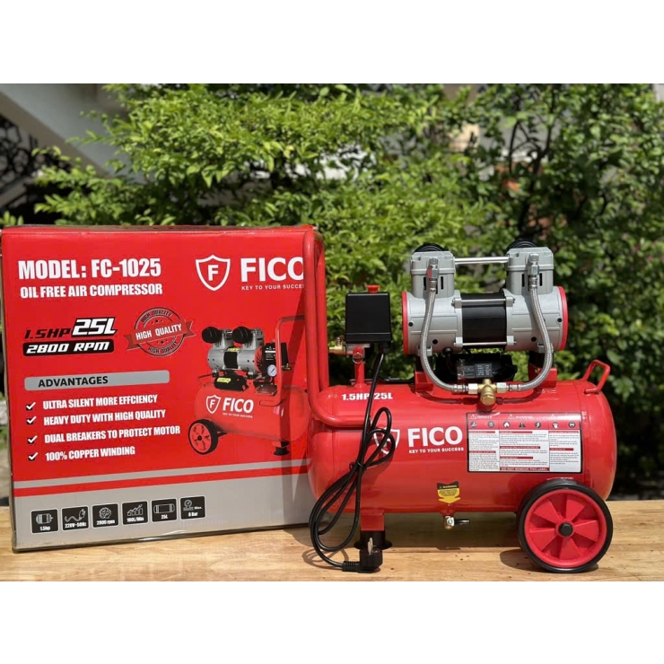 Máy nén khí không dầu 25 lít FICO FC-1025