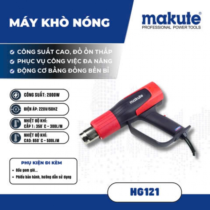Máy khò nhiệt 2000W Makute HG121