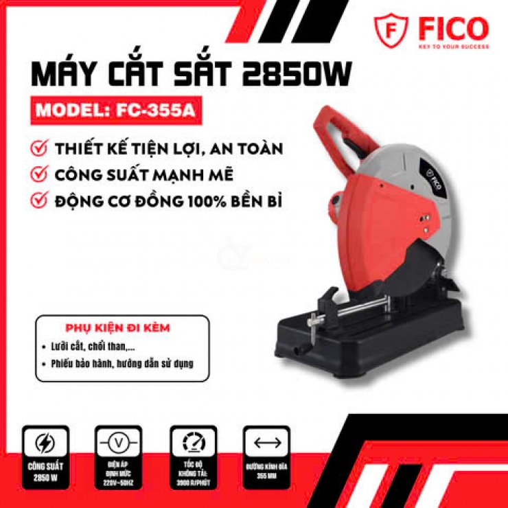 Máy cắt sắt chuyên nghiệp 2850W FICO FC-355A