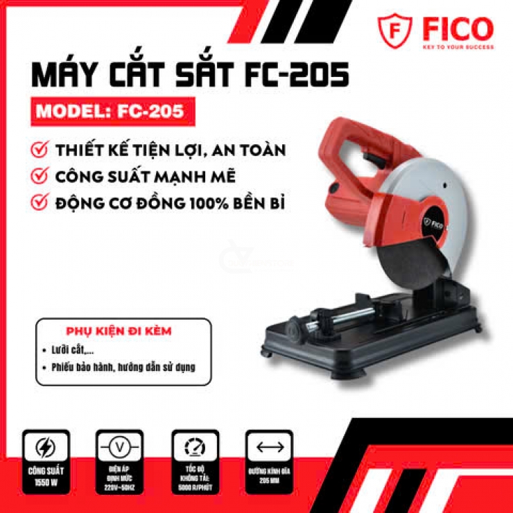 Máy cắt sắt bàn mini 205mm FICO FC-205