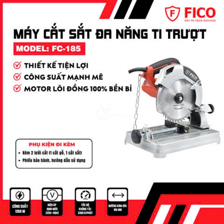 Máy cắt đa năng ti trượt 185mm FICO FC-185