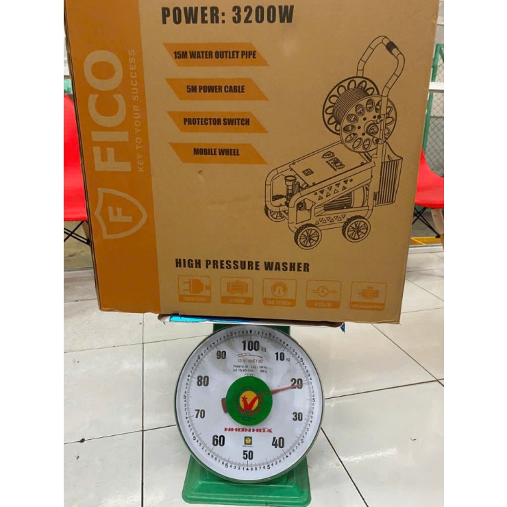 Máy rửa xe cao áp 3.2kW FICO FC-3200 chỉnh áp xe đẩy