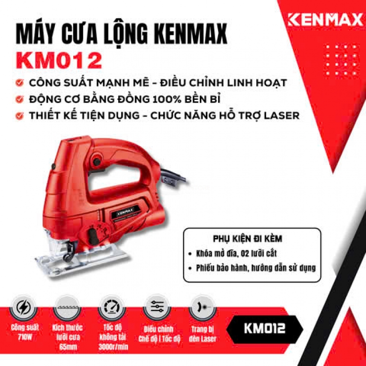 Máy cưa sọc 710W Kenmax KM012 Laser rọi mặt cắt