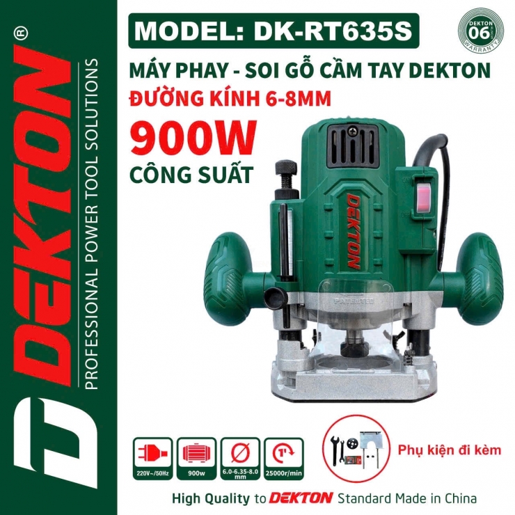 Máy phay gỗ 2 tay cầm Dekton DK-RT635S
