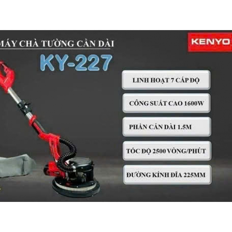 Máy chà tường cán dài 1600W Kenyo KY-227 bàn 230mm