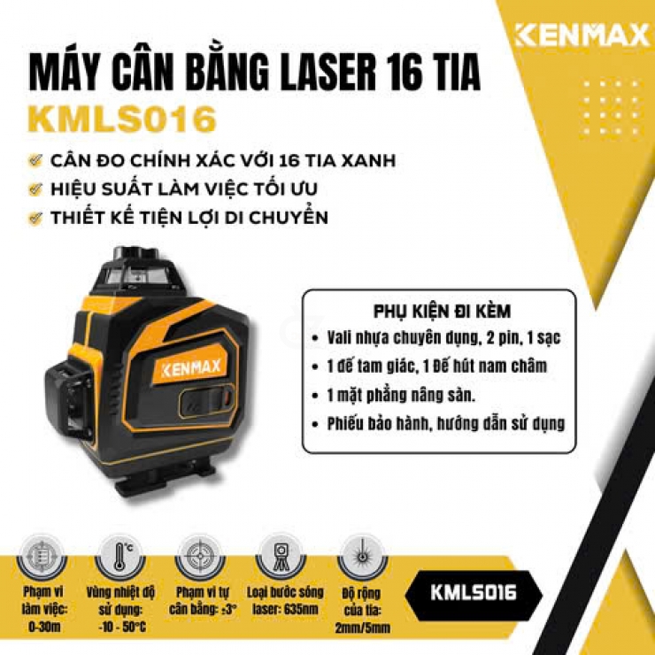 Máy cân mực 16 tia xanh Kenmax KMLS016