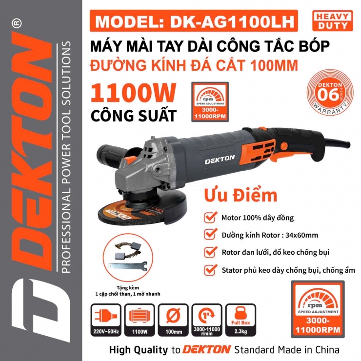 Máy mài góc chỉnh tốc 900W Dekton DK-AG900LH