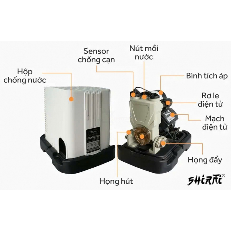Bơm tăng áp điện tử ngoài trời 200W Shirai JLHm 250A