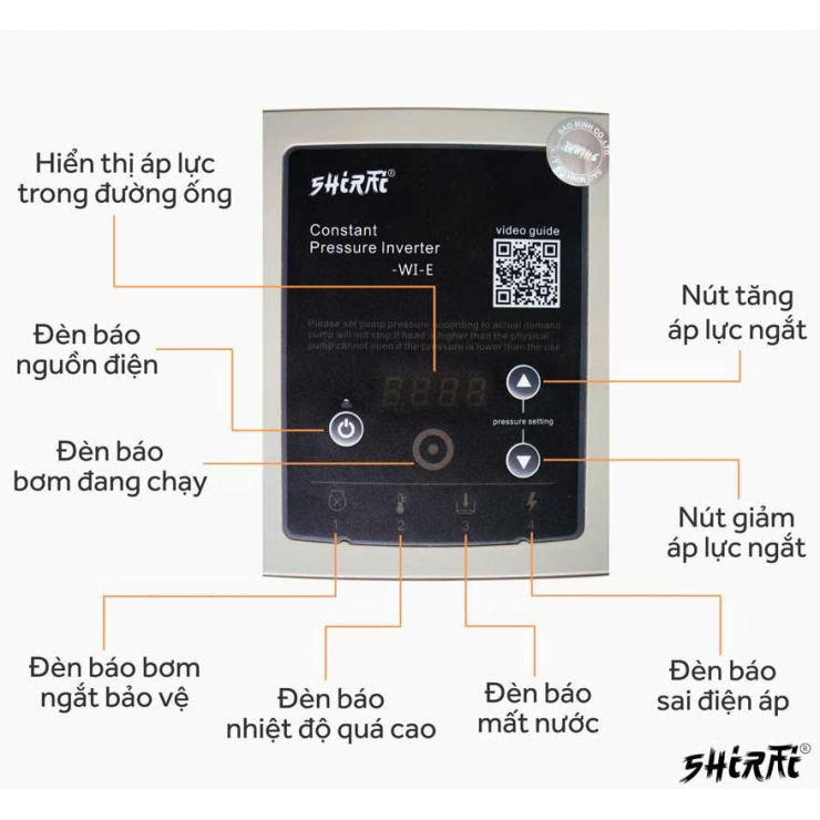 Máy bơm tăng áp biến tần 800W Shirai IJLm 800AP Inverter