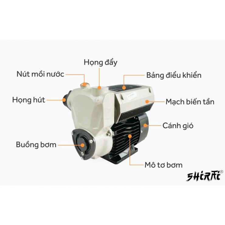 Máy bơm tăng áp biến tần 600W Shirai IJLm 600AP Inverter