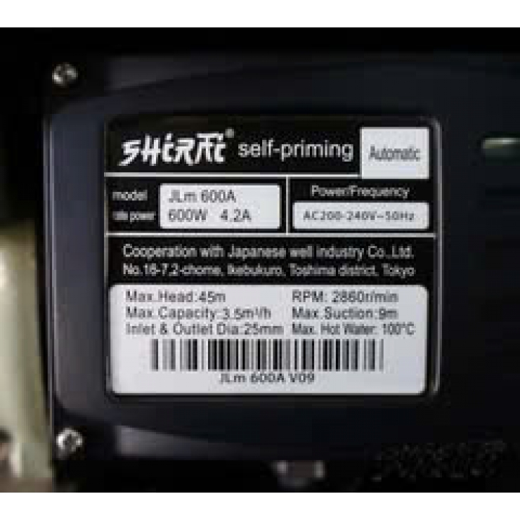 Máy bơm tăng áp điện tử 600W Shirai JLm 600A