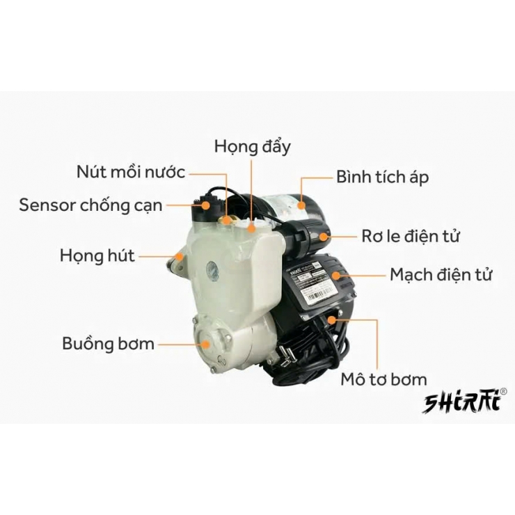 Máy bơm tăng áp điện tử 300W Shirai JLm 300A