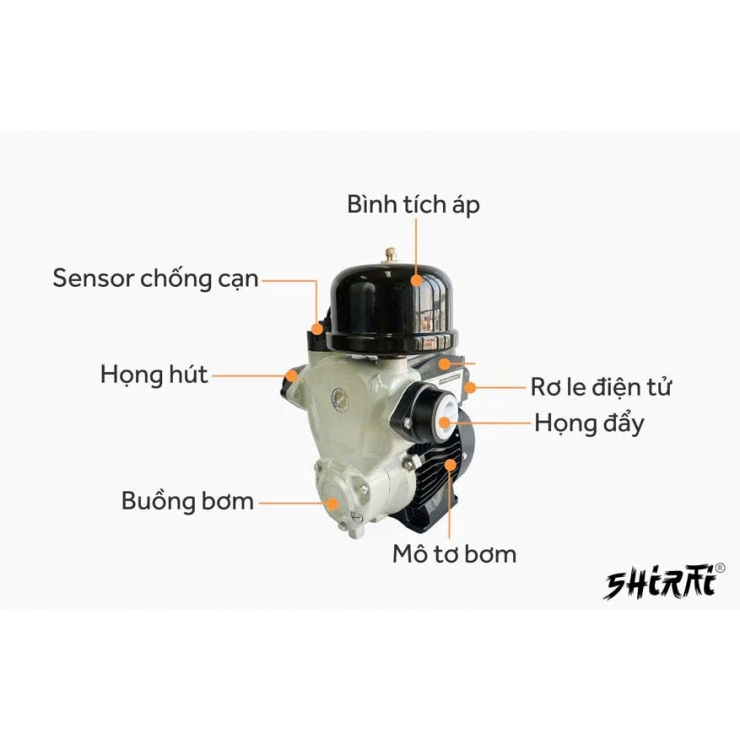 Máy bơm tăng áp điện tử 130W Shirai JLm 130A
