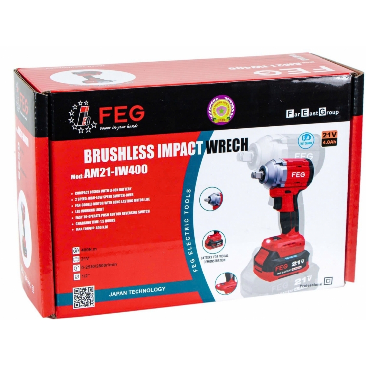 Máy siết bulong 400Nm Pin 21V Feg EG-AM21-IW400