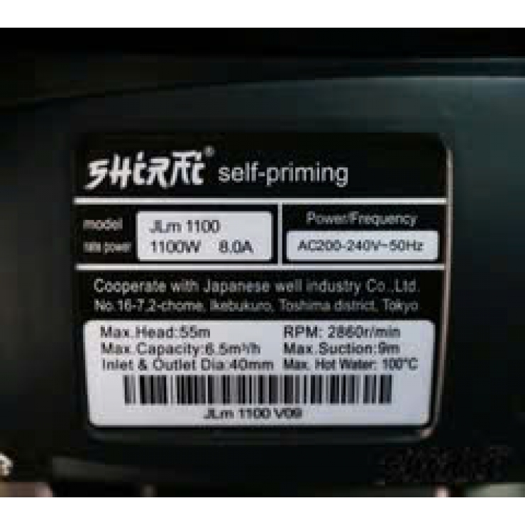 Máy bơm nước đẩy cao 55m Shirai JLm 1100