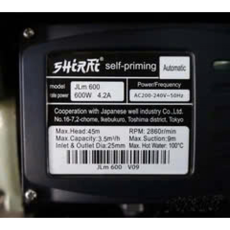 Máy bơm nước đẩy cao 45m Shirai JLm 600
