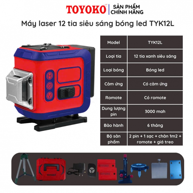 Máy cân mực 12 tia xanh Toyoko TYK12LS
