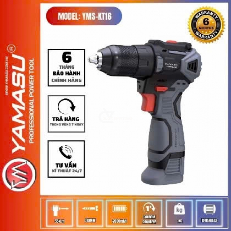 Máy khoan Pin 16V Yamasu YMS-KT16 Brushless