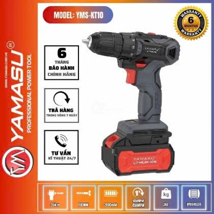 Máy khoan Pin 20V Yamasu YMS-KT10 Brushless