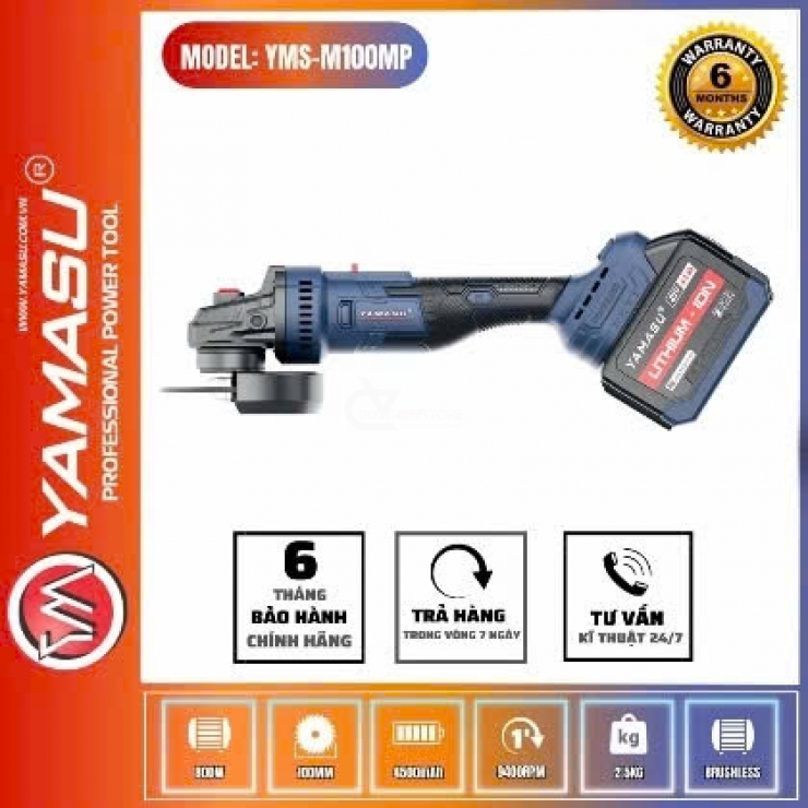 Combo máy mài Pin Yamasu YMS-M100 MP Brushless