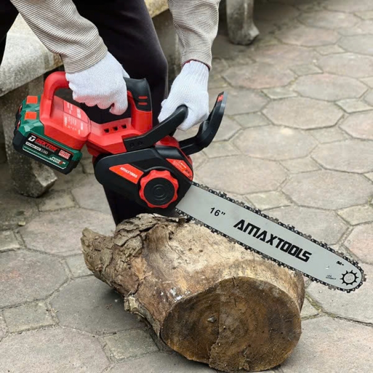 Máy cưa xích Pin 42V Amaxtools ACX405-SM tốc nhanh 14m/s