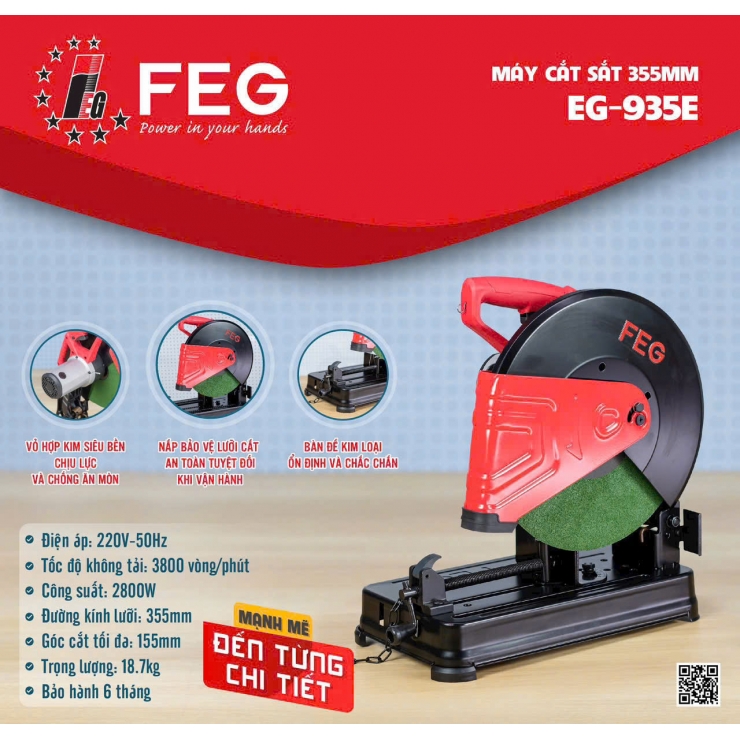 Máy cắt sắt bàn 2800W Feg EG-935E