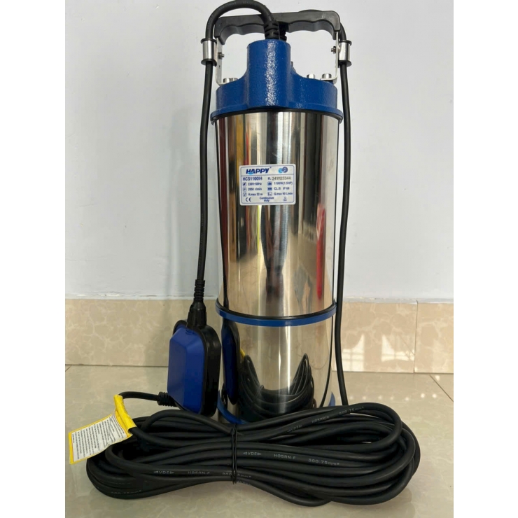 Máy bơm chìm sát đáy 1.5kW Happy HCS1500I có phao