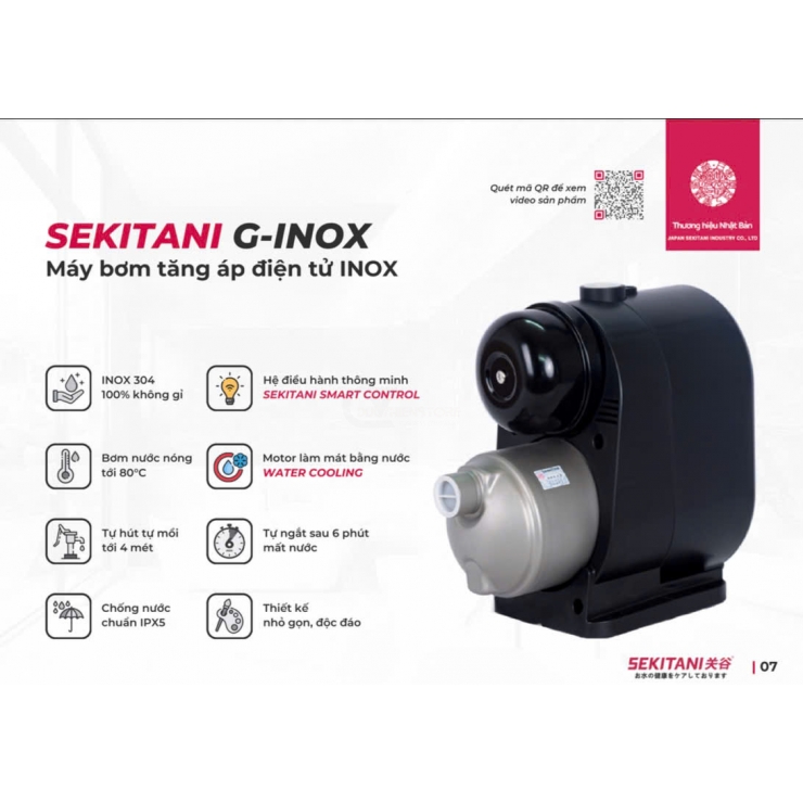 Bơm tăng áp điện tử  300W ngoài trời Sekitani G32