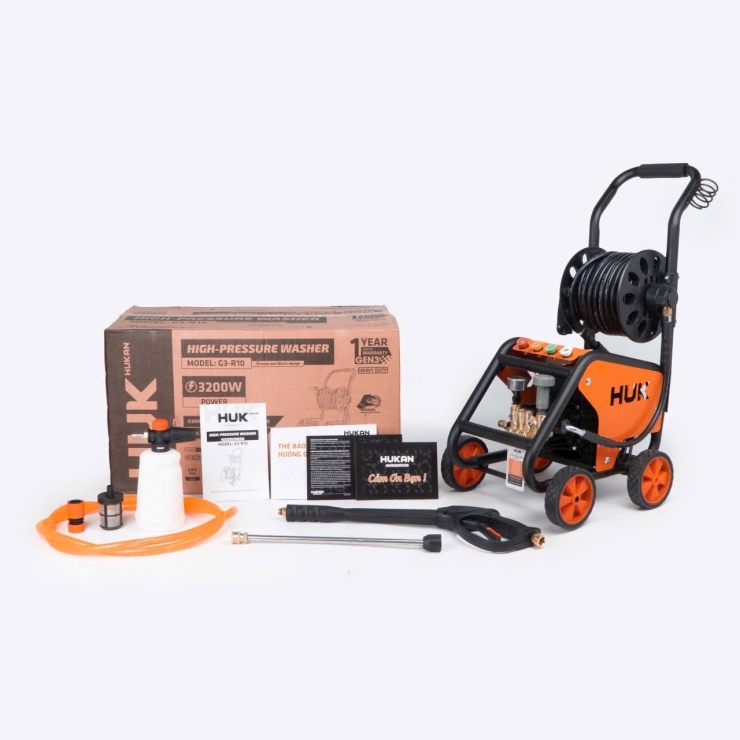 Máy rửa xe áp cao 3200W Hukan G3-R10 xe đẩy