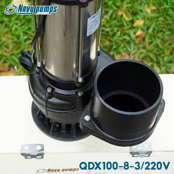 Máy bơm chim công nghiệp 2.2kW Navy QDX75-8-3/220V Φ 114mm