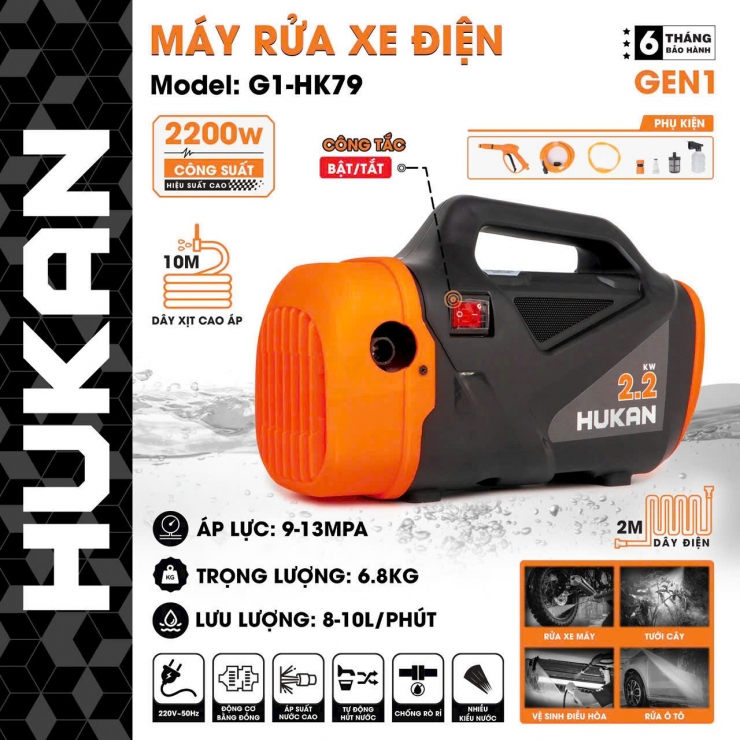 Máy rửa xe 2200W Hukan G1-HK79 